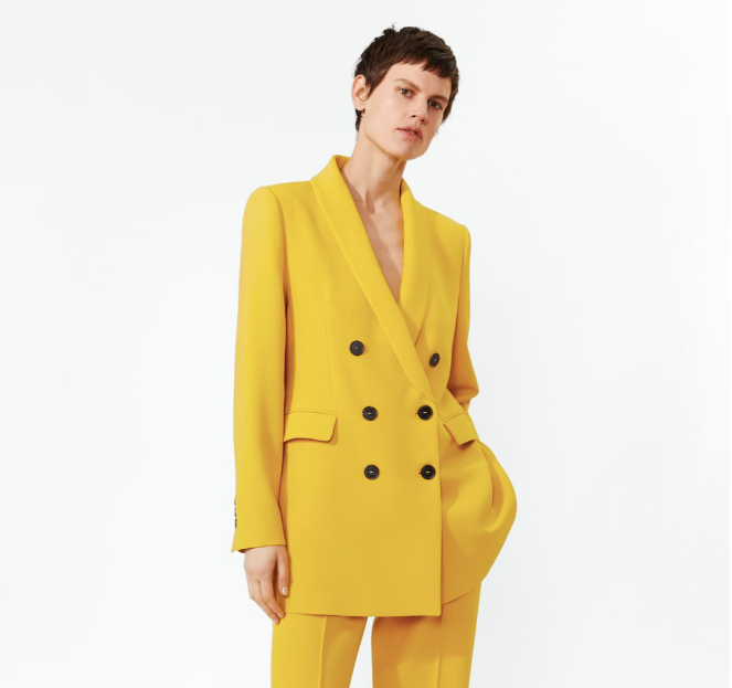 Yellow was all the rage on the runways Shop this look now at Zara. Image courtesy of www.zara.com