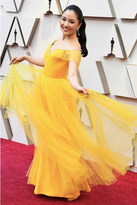Constance Wu in custom Versace and Atelier Swarovski jewelry. Photo: Steve Granitz/WireImage