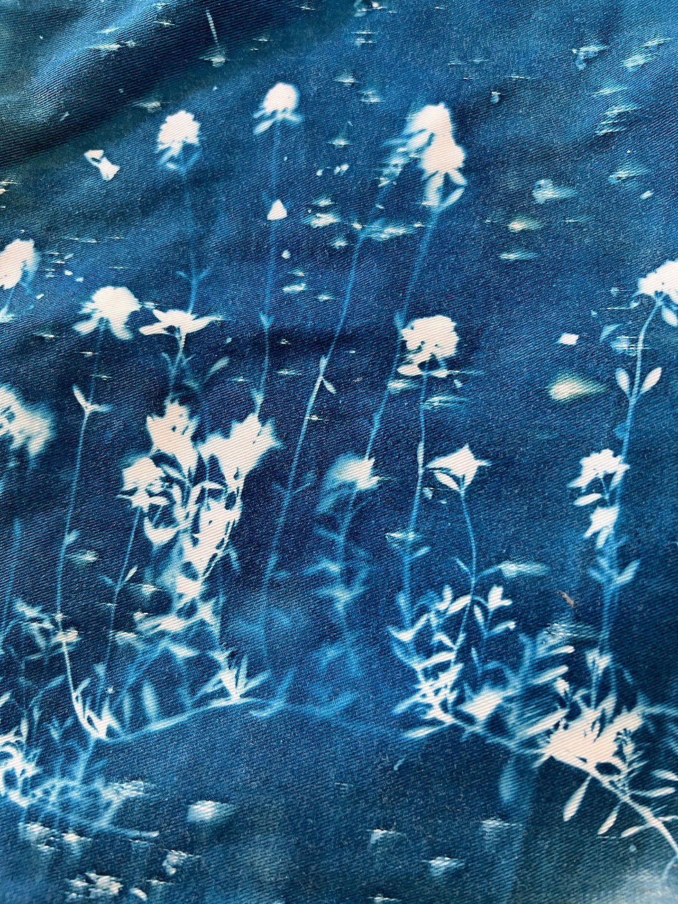 Miniaturbild: Blaudruck  kleine Tasche Thymian