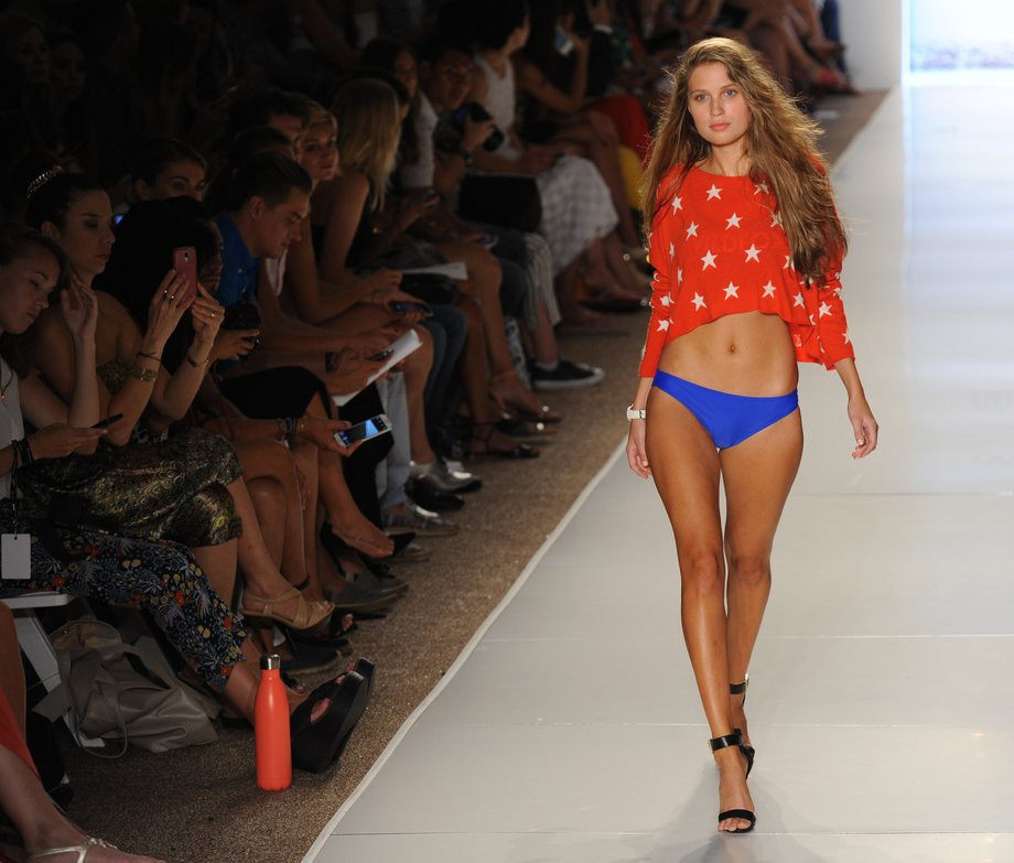 Nautical Trend with Red Star Sweater and Navy Bikini Bottoms Wildfox MBFW Runway
