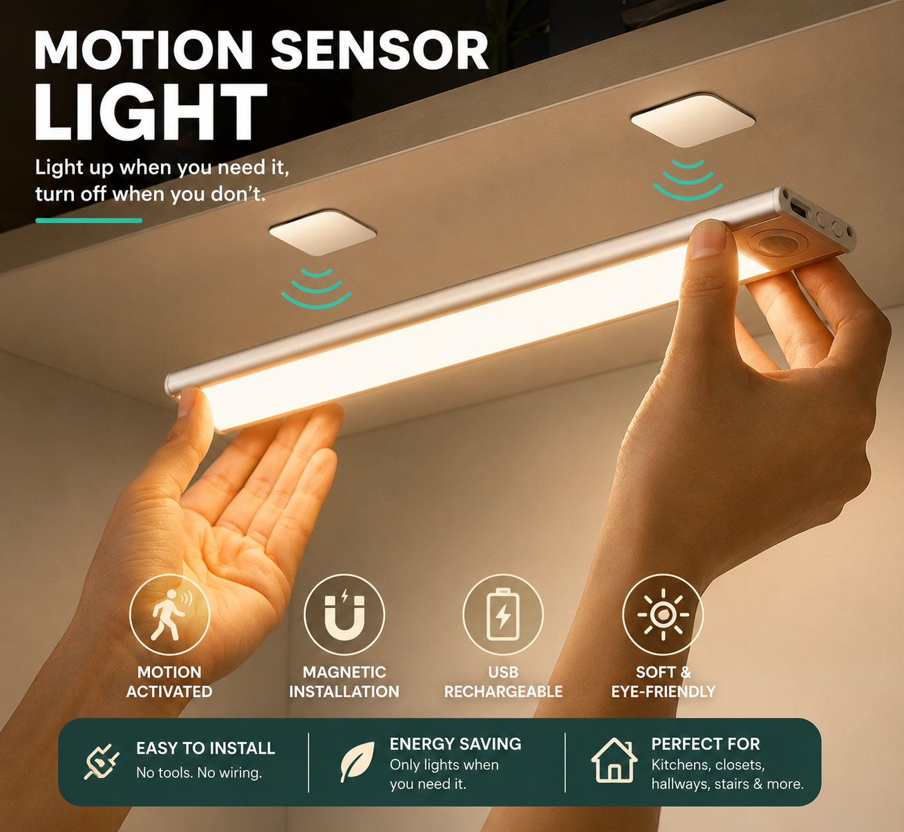 Motion Sensor Light | USB Rechargeable