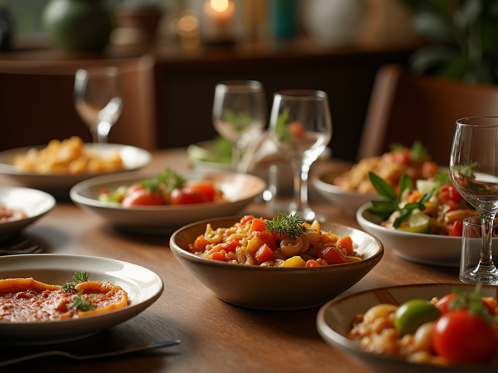 Arranged Food and Objects
