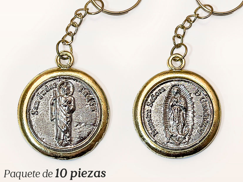 LLAVERO BISELADO - Guadalupe y San Judas - 10 piezas