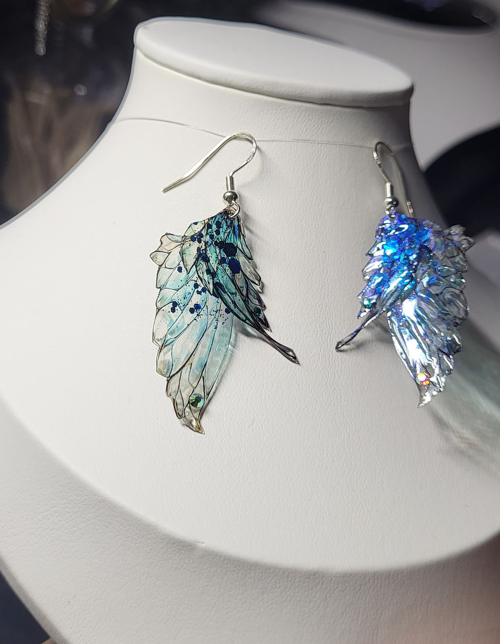 Miniature : Boucles d'oreilles "La Fée Sylphide bleue"