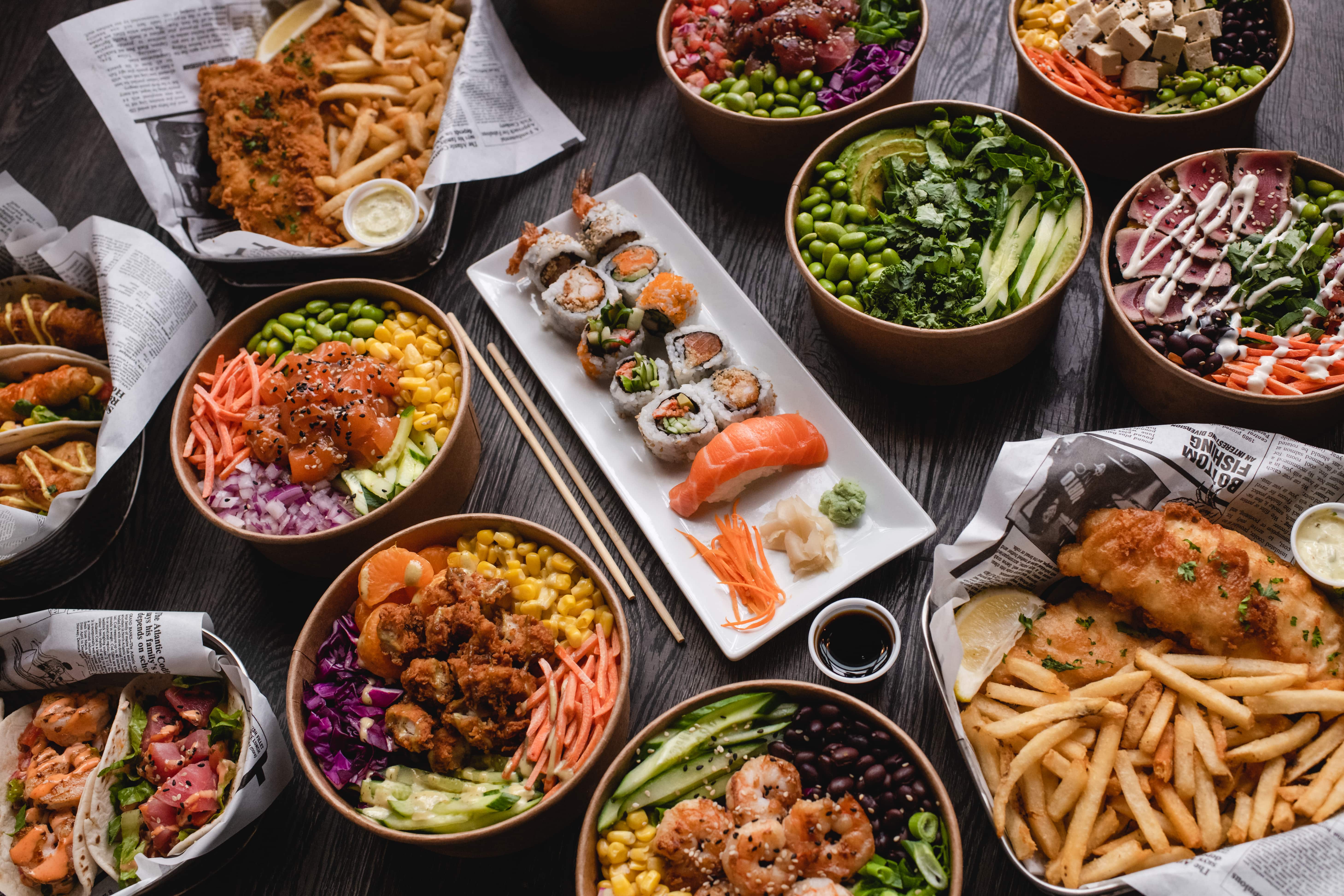 Arranged Food and Objects