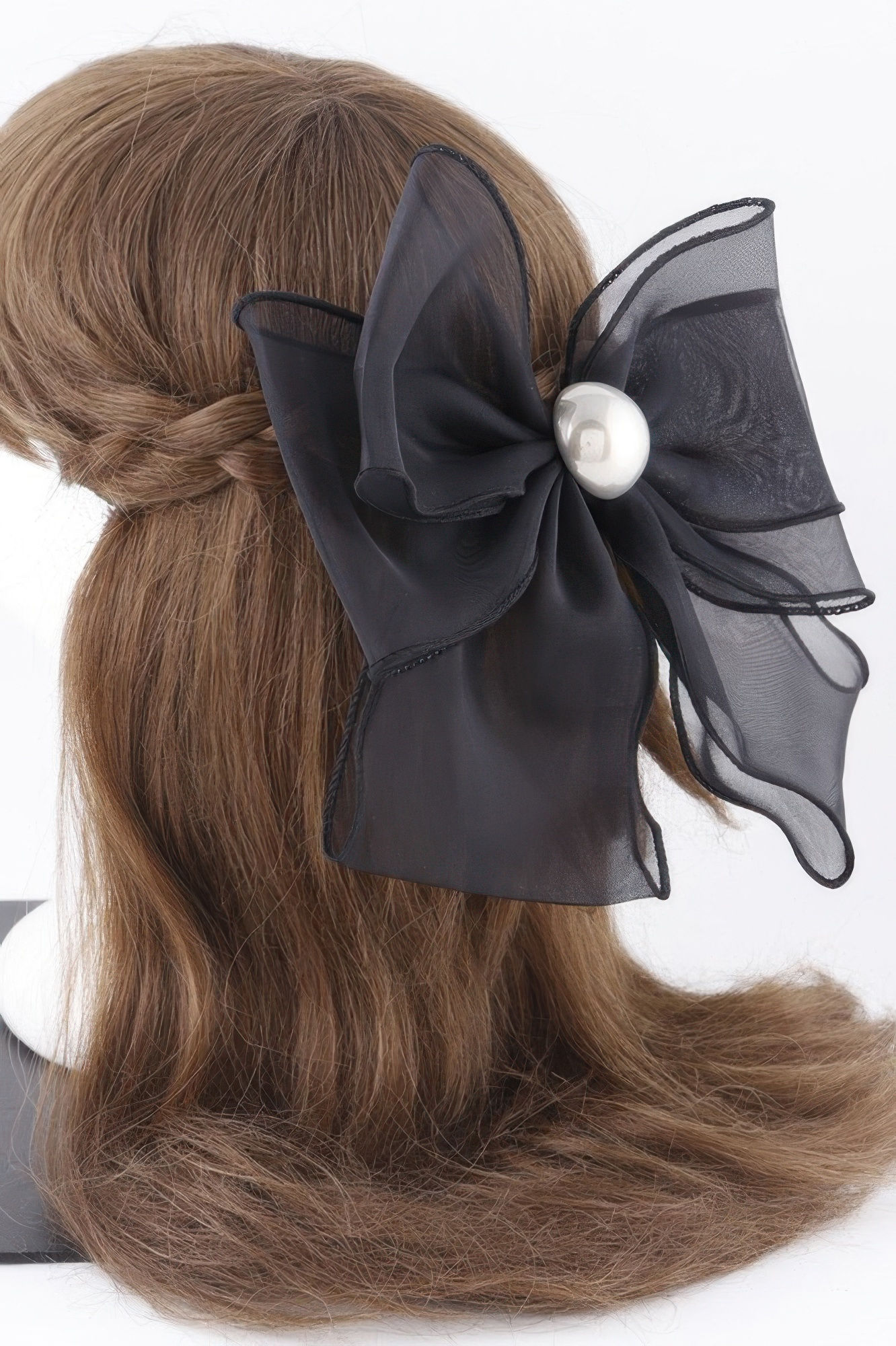Translucent Pearl Ribbon Hair Clip