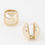 Thumbnail: Gold Square Pleated Button Clip On Earrings