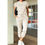 Thumbnail: One Piece Solid Round Neck Shirt Drawstring Jumpsuit