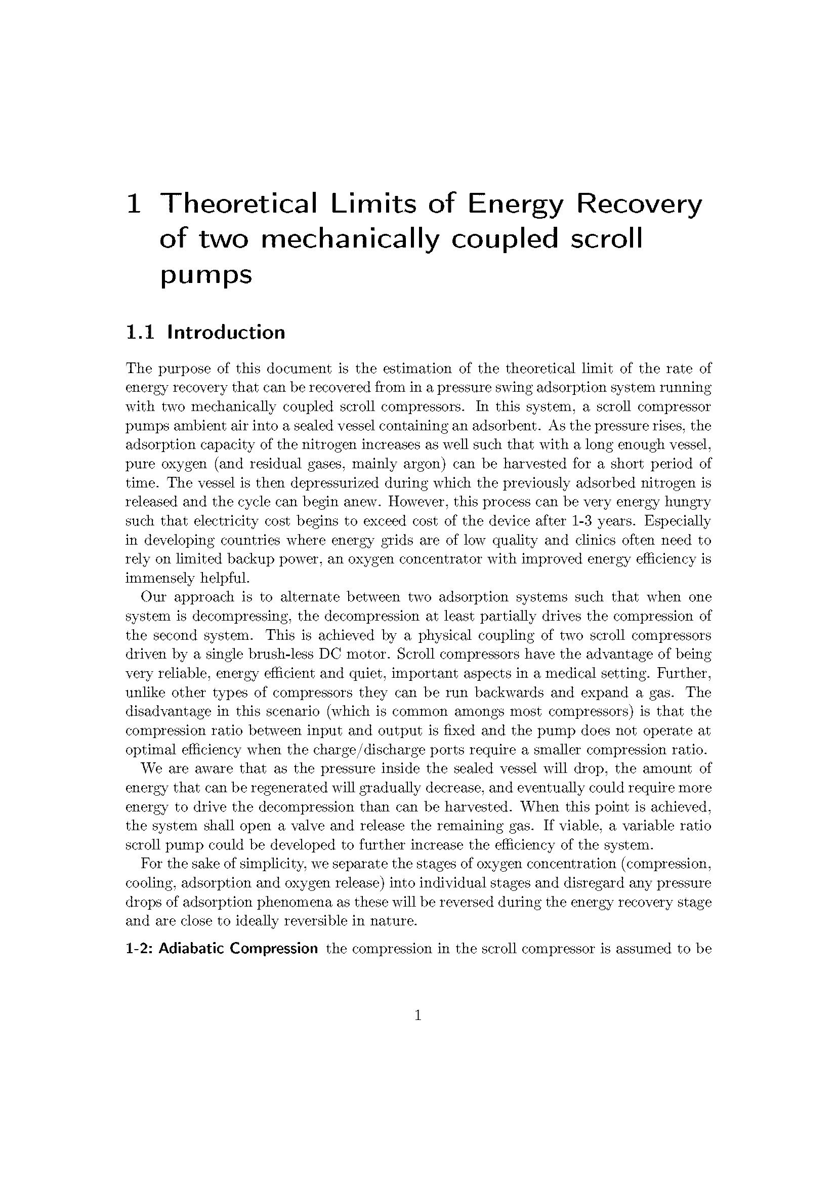 Estimating energy consumption of a pressure vessel with a reverse running scroll pump content media