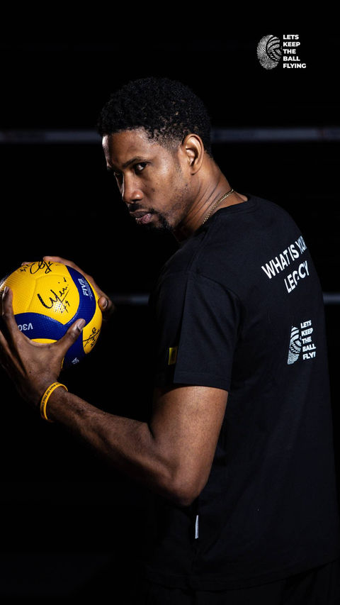 Wilfredo Leon with Let's Keep The Ball Flying