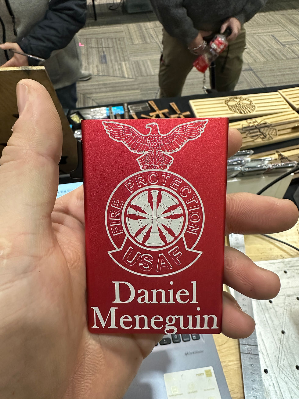 Thumbnail: Pop up auto deploy wallet . Photograph engraved- RFID Blocking Slim Metal Wallet