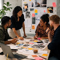People collaborating in a meeting