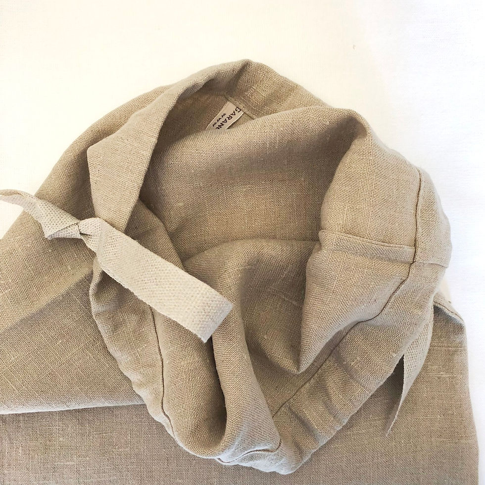 Miniature : Sac à Pain en lin lavé naturel. Peint au pochoir.