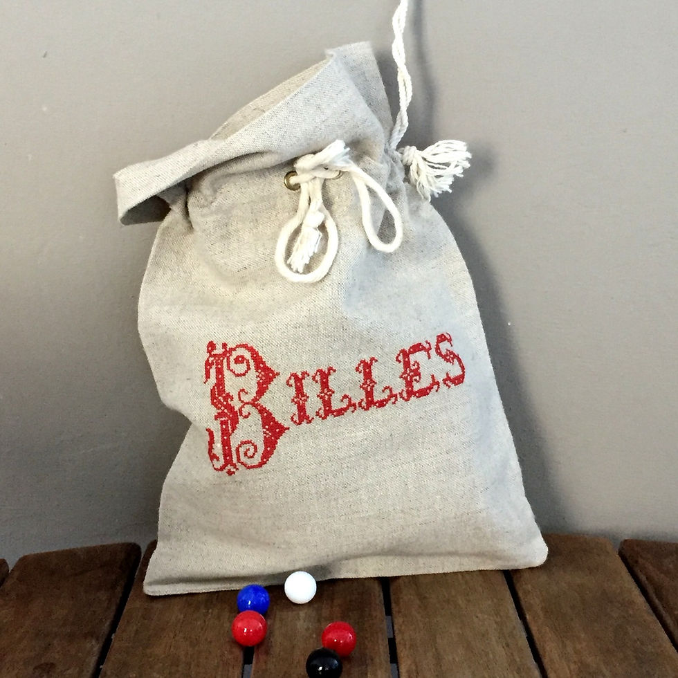 Miniature : Sachet Billes brodé au point de croix