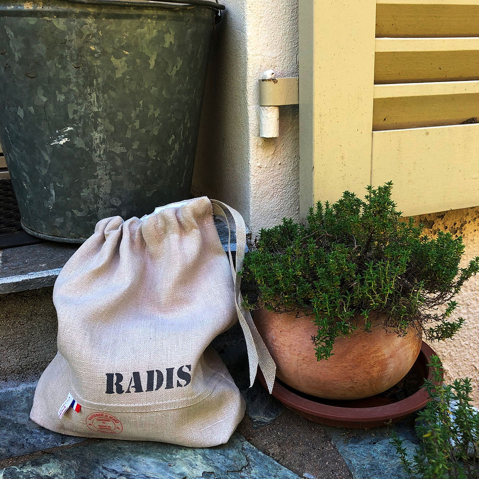 Miniature : Sac fraîcheur pour les radis en lin intérieur double gaze oekotex