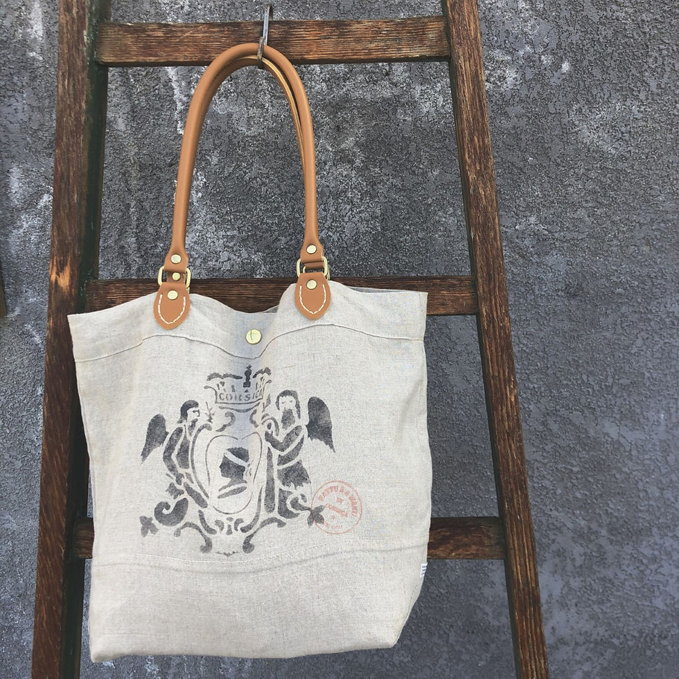 Miniature : Sac en lin naturel lavé. Impression blason corse.