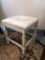 Grey Wood and Fabric Footstool