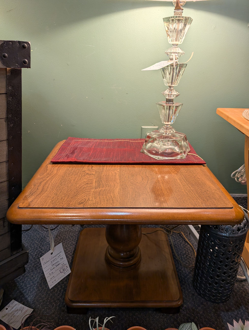 Wood and Formica Topped End Table
