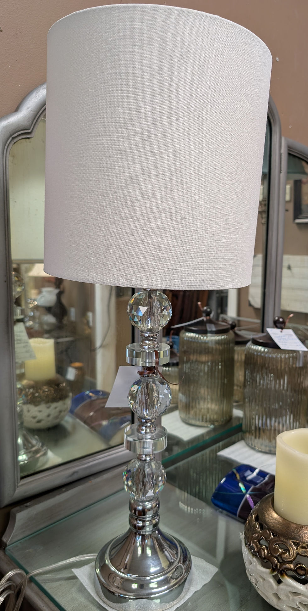 Metal and Crystal Style Lamp