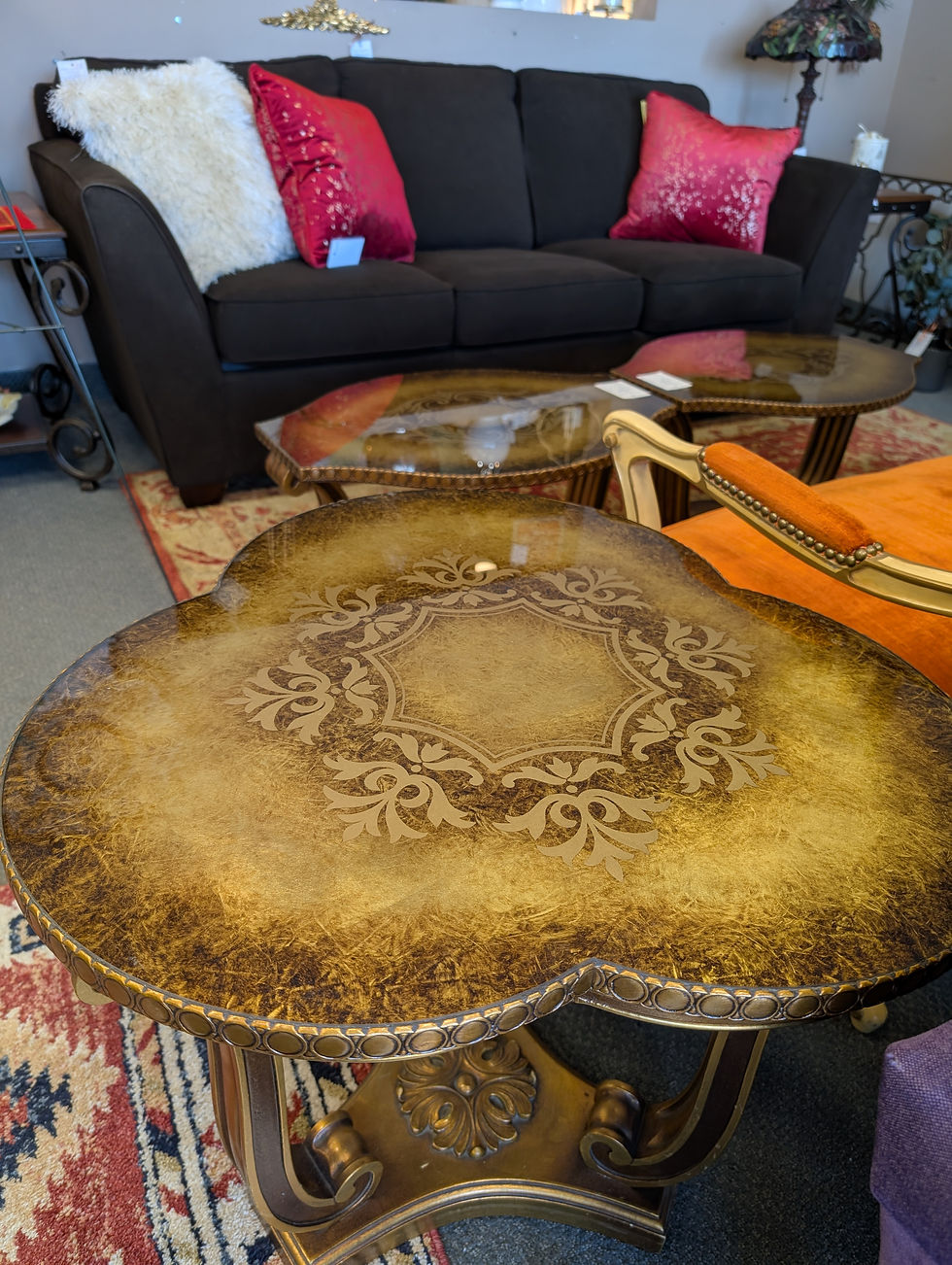 Gold Leaf End Table - Matching Tables Available