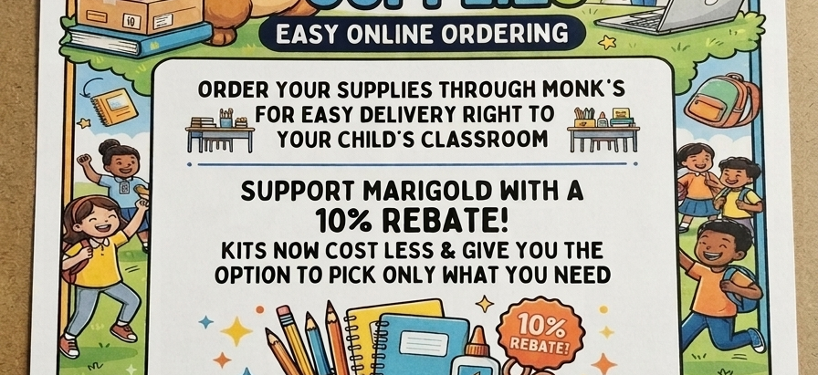 Monk School Supplies - Order by July 31 for school delivery!