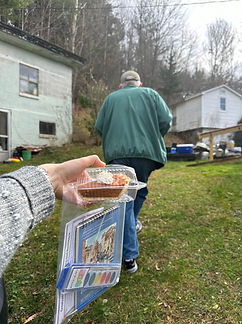 Delivering Creative Aging kits on a Meals on Wheels route