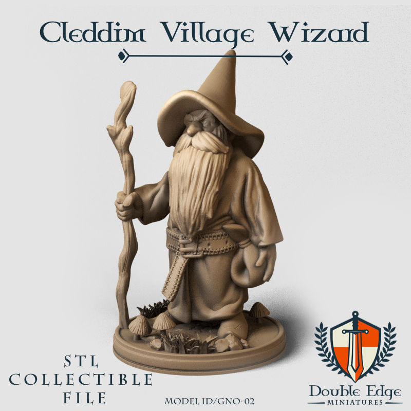 Thumbnail: Cleddam Village Wizard, Male Gnome -Fairy Garden/Gnome Garden