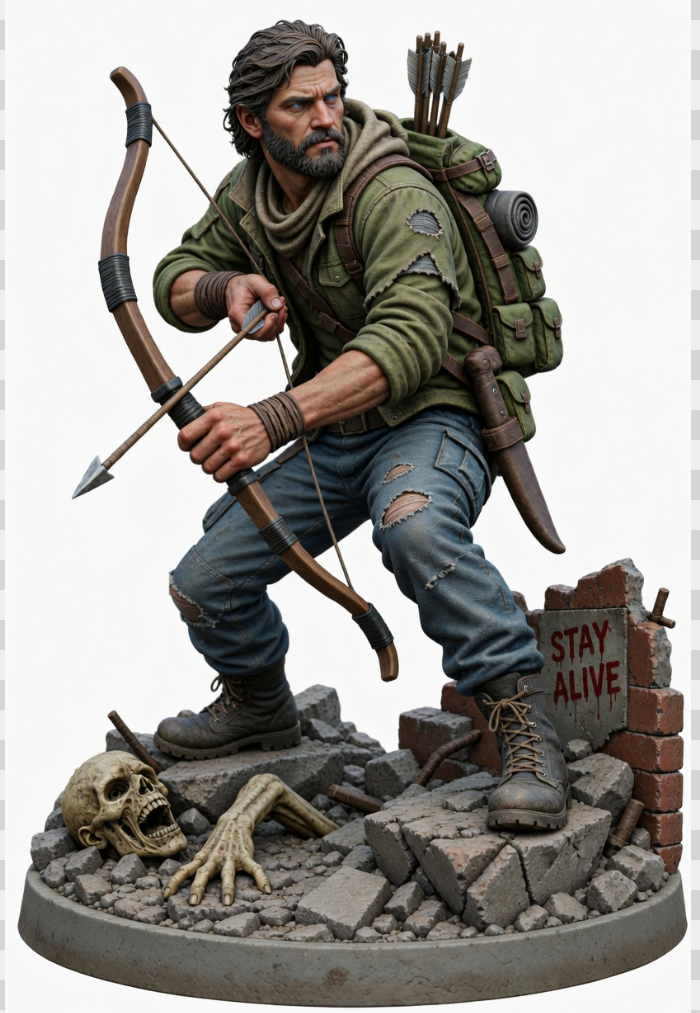 Post-Apocalyptic Archer 3D Printed Miniature | Caleb "Deadeye" Mercer