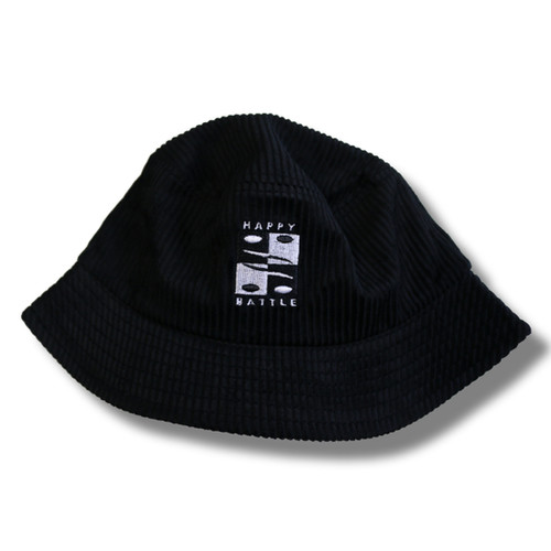 Corduroy Bucket Hat - Black | happy-battle-surf-co