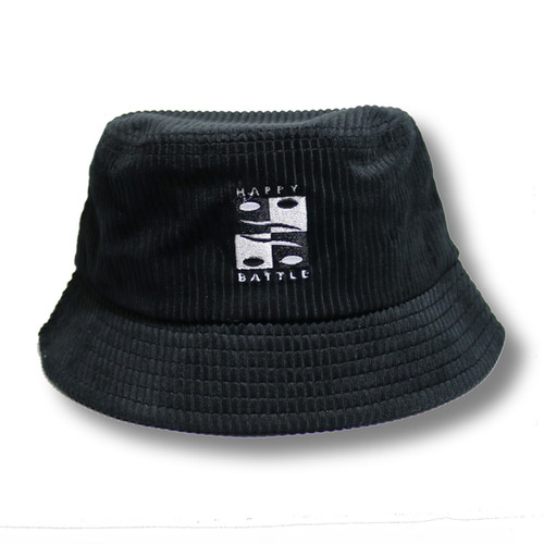 帽子 HAPPY BATTLE CORDUROY HAT BLACK/BLACK CORDUROY BUCKET HAT - BLACK | Happy Battle