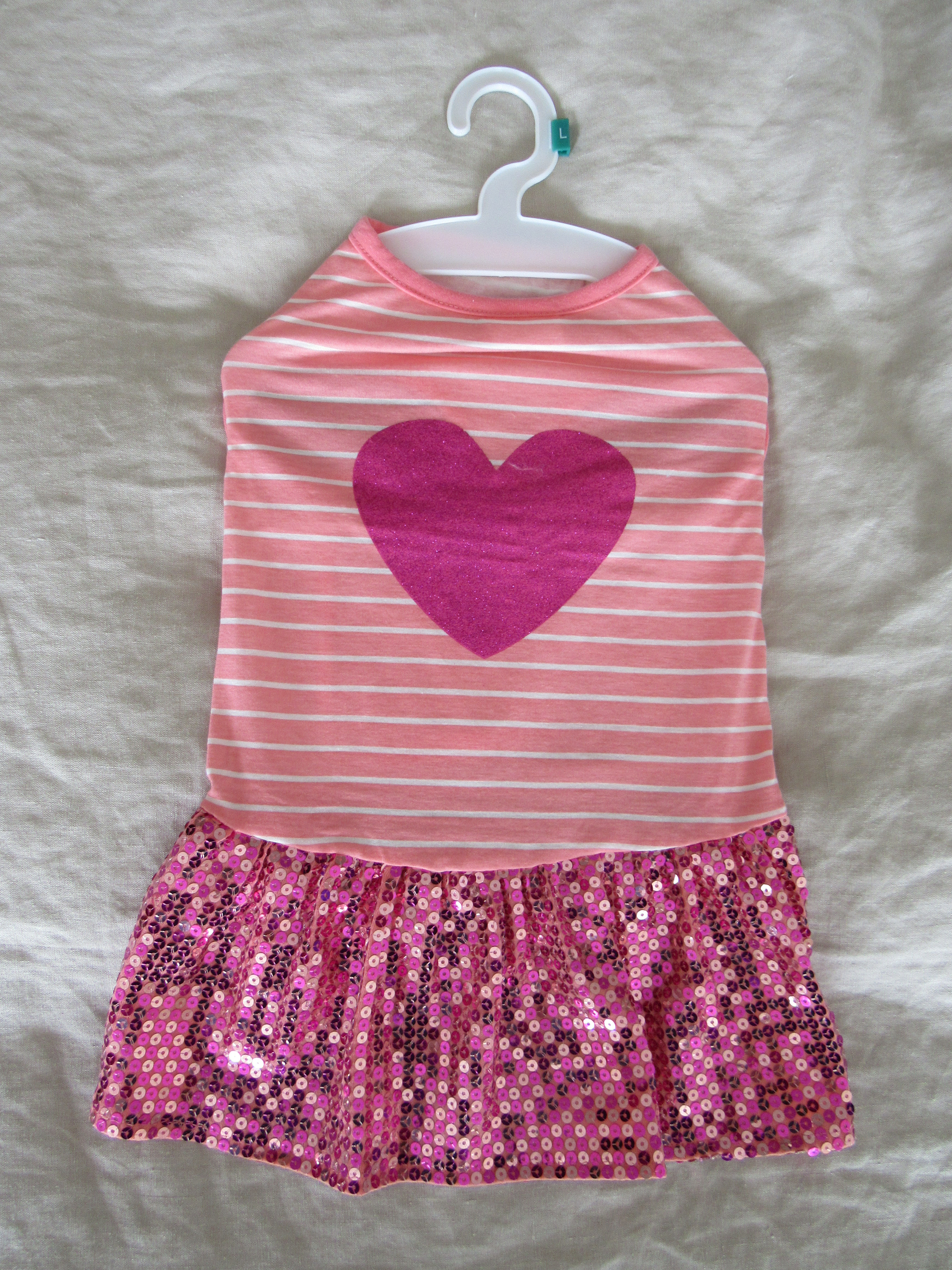 Sequin Heart Stripe Dress