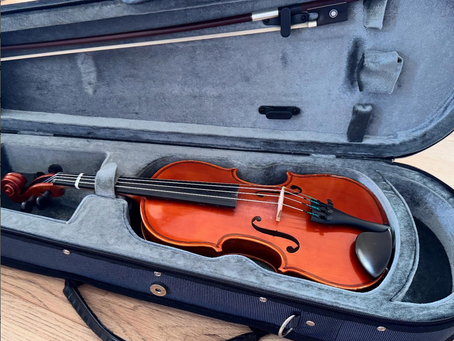We received a heartfelt donation of a 1/4-size violin from a dear friend in 4th grade.