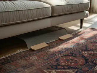 Avant de placer un tapis ancien sous une table ou un canapé : protections recommandées par un restaurateur (TAPIS BOEUF)