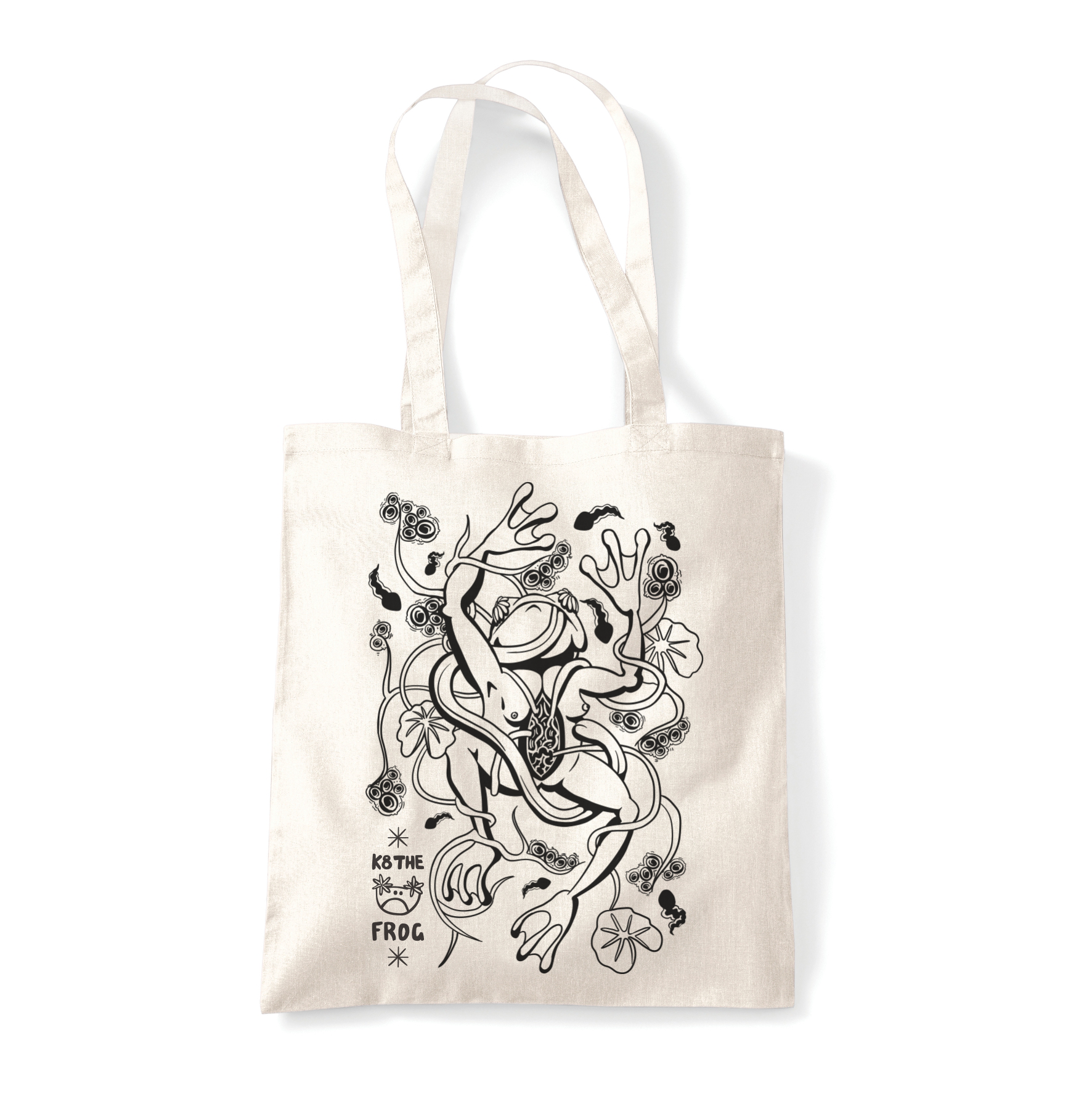 Mother frog tote bag
