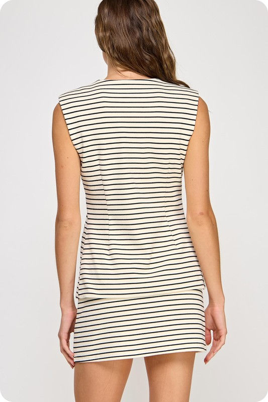 Miniatura: Striped Knit Tailored Vest Top
