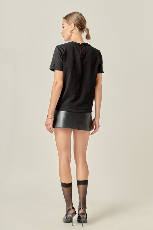 Miniatura: Beaded Bow T-shirt