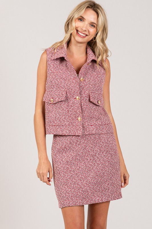 Tweed Oversize Shacket Vest
