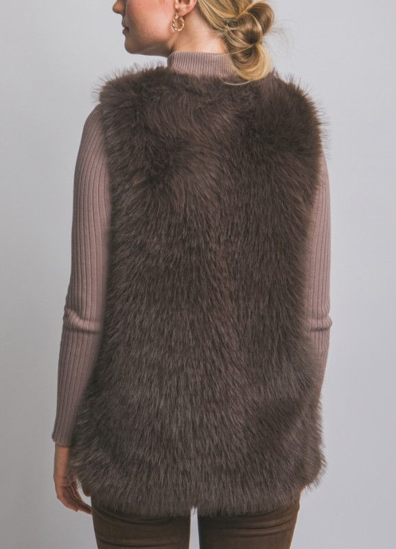 Miniatura: Long Faux Fur Vest