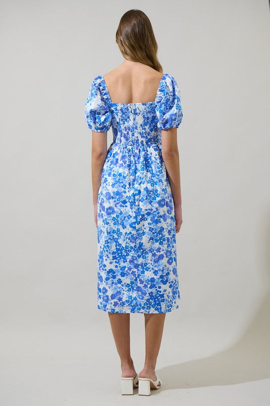 Miniatura: Carli Floral Alessi Puff Sleeve Midi Dress