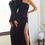 Miniatura: One Shoulder Long Sleeve Mermaid Maxi Dress