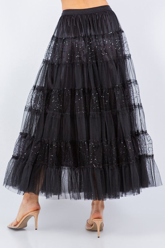 Miniatura: Tiered Glitter Tulle Skirt