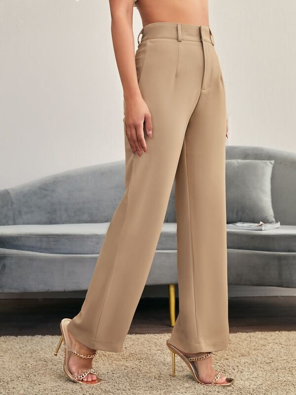 Miniatura: Solid Straight Leg Pants