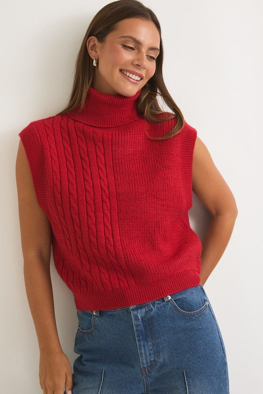 Turtle Neck Sweater Vest