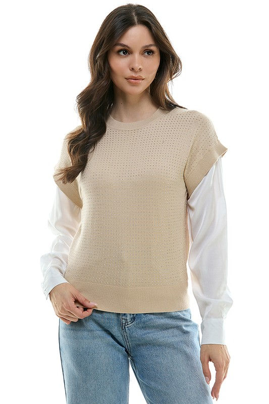 Stud Sweater Top