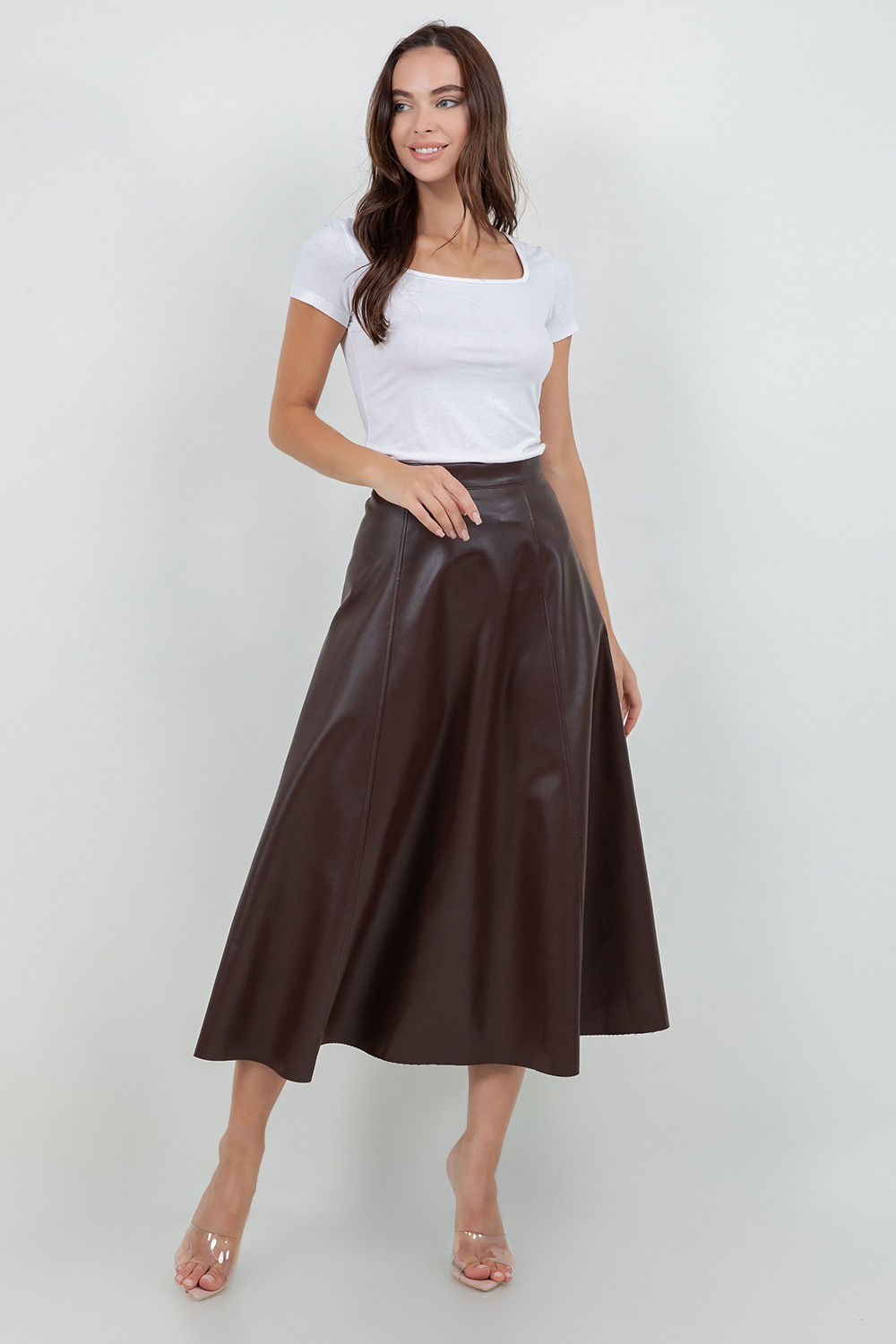 Faux Leather Skirt