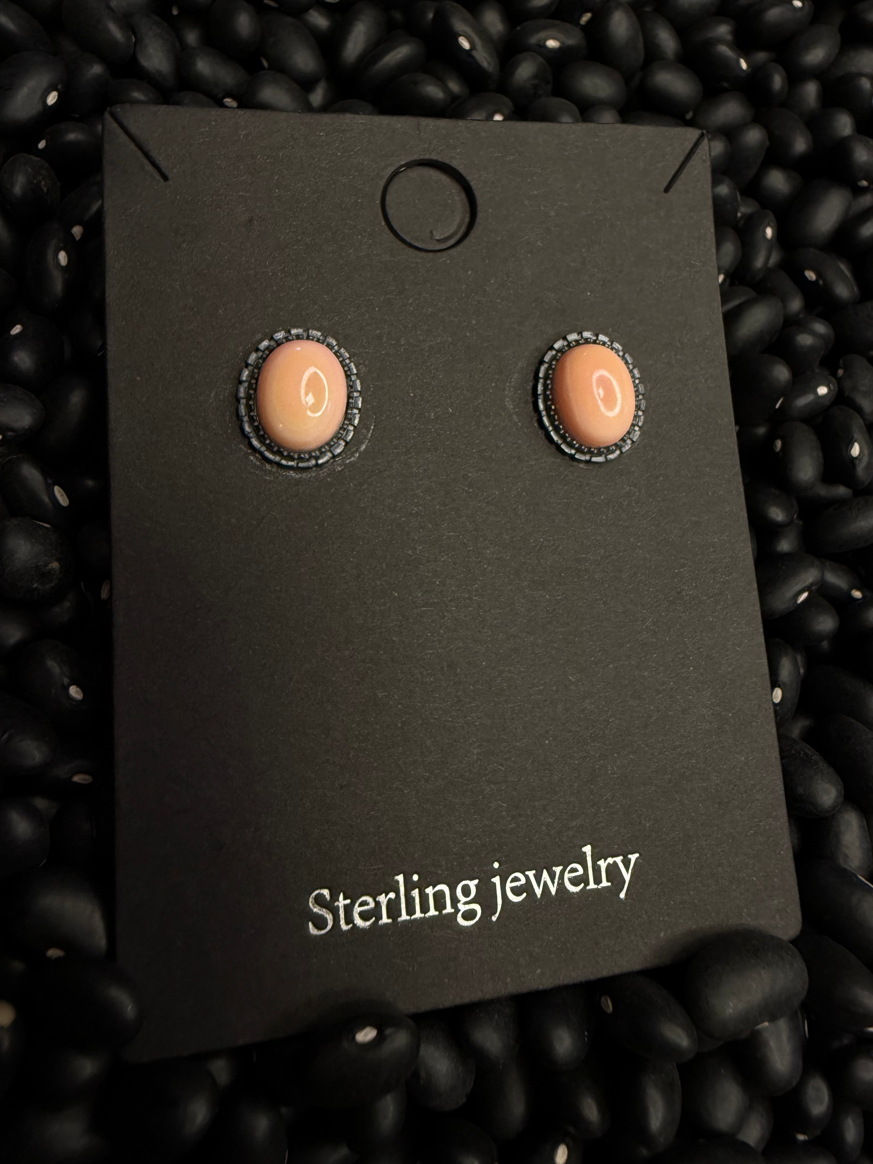 #35 8x10 PINK CONCH POST EARRINGS 