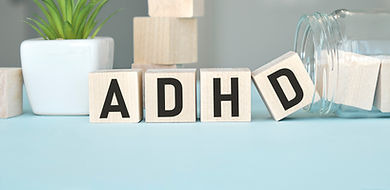 ADHD Abbreviation on ADHD cubes on a light background Close ADHD - Attention Deficit Hyper