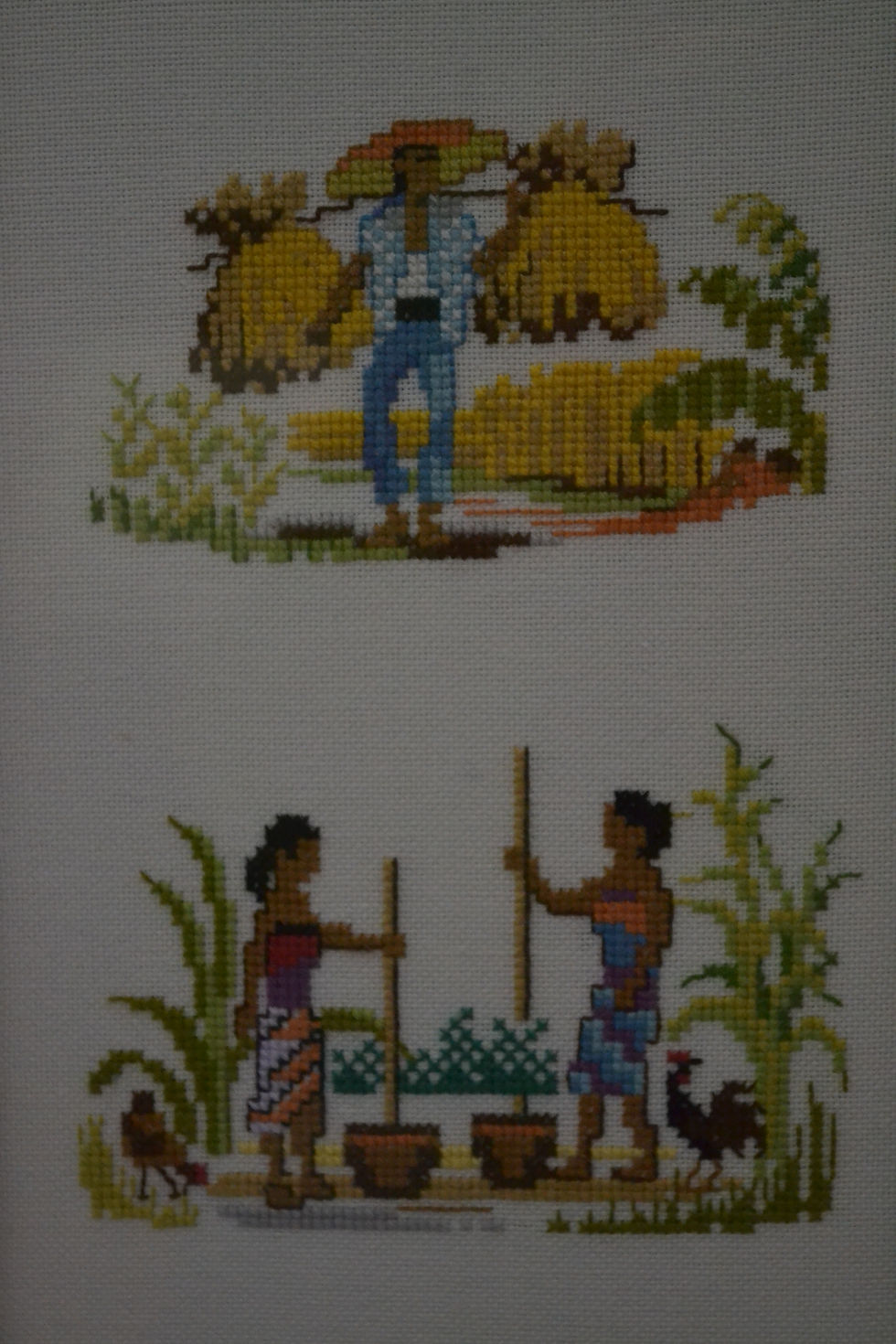 Thumbnail: Asian Embroidery Painting "Paddy Fields Life"