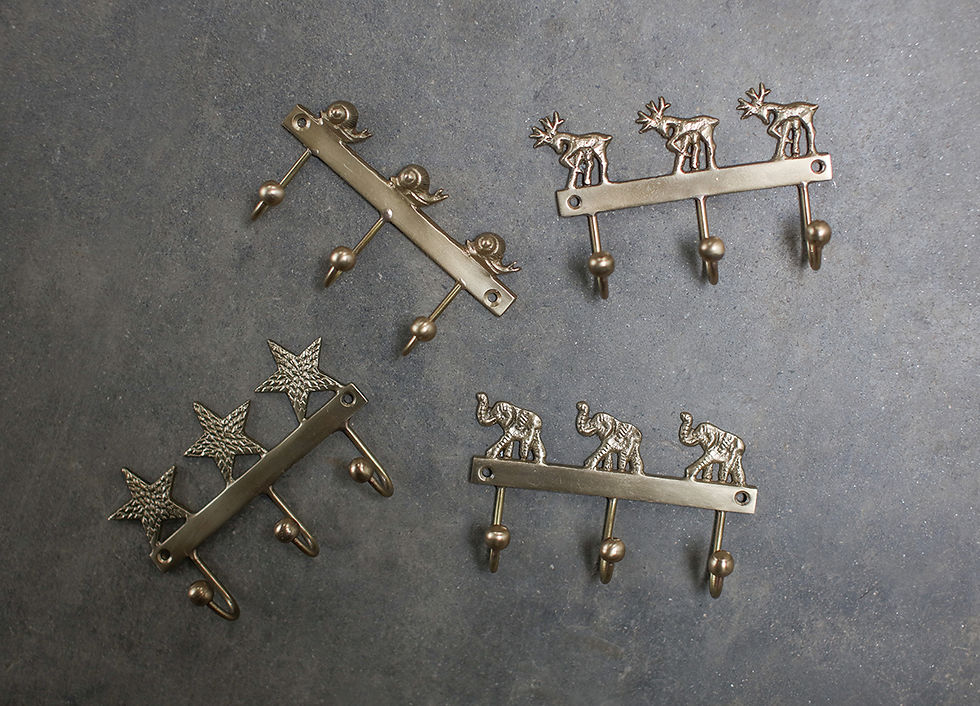 Antique Brass Animal and Star Hooks