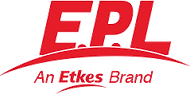 לוגו של חברת EPL עם כיתוב "An Etkes Brand" בצבע אדום על רקע שקוף.